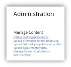 Content Tracker-Administration